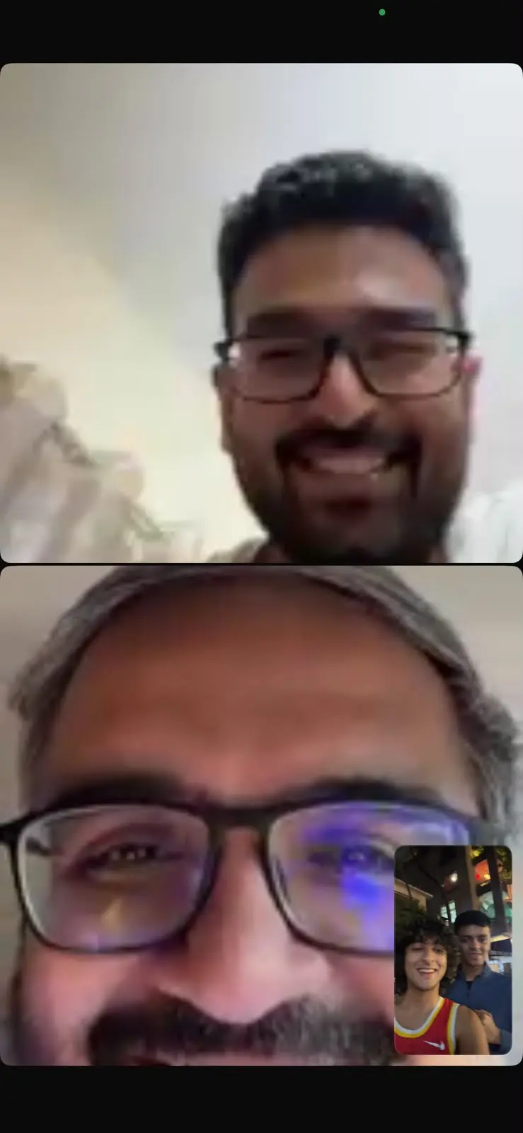 Rahul and Vatsal speaking on a video call
